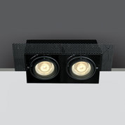 Zwarte inbouw spot, 2X GU10, rand loos