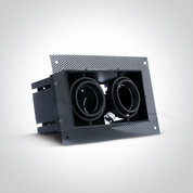 Zwarte inbouw spot, 2X GU10, rand loos
