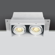 Witte inbouw spot, 2X GU10, rand loos