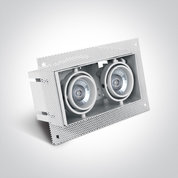 Witte inbouw spot, 2X GU10, rand loos