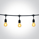 BLACK STRING LIGHTS IP44 8,5m 15x E27 60w