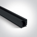 Zwarte rail voor track spots, 3 meter lang, 3-fase