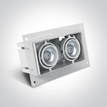 Witte inbouw spot, 2X GU10, rand loos