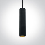 Zwarte cilinder pendel groot, 10W GU10