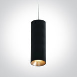 Zwarte cilinder pendel middel, 10W GU10