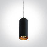 Zwarte cilinder pendel klein, 10W GU10