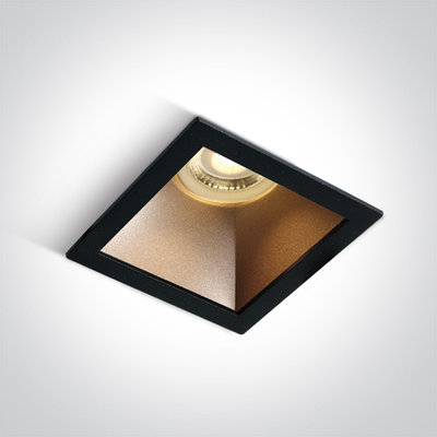 BLACK GU10 10W BRASS REFLECTOR DARK LIGHT
