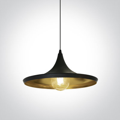 BLACK E27 12W BRASS REFLECTOR