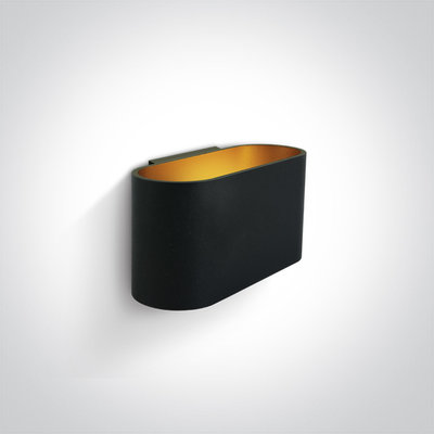 LED Wandarmatuur - G9 - Zwart/goud - Ovaal