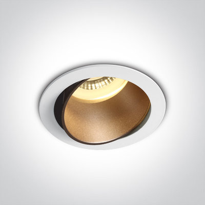 Inbouwspot rond - GU10 - Wit/brons