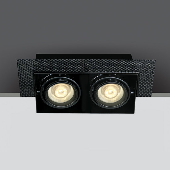 BLACK 2xGU10 TRIMLESS BOX