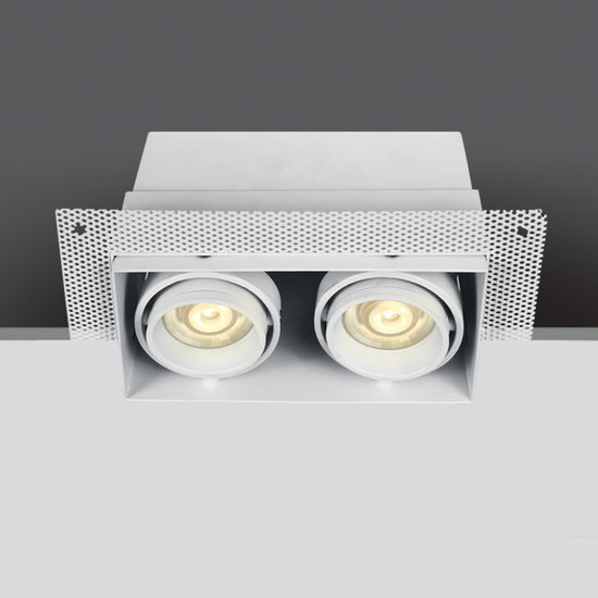 WHITE 2xGU10 TRIMLESS BOX