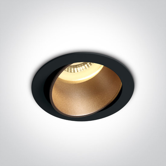 Inbouwspot rond - GU10 - Zwart/brons