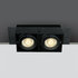 Zwarte inbouw spot, 2X GU10, rand loos