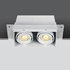 Witte inbouw spot, 2X GU10, rand loos